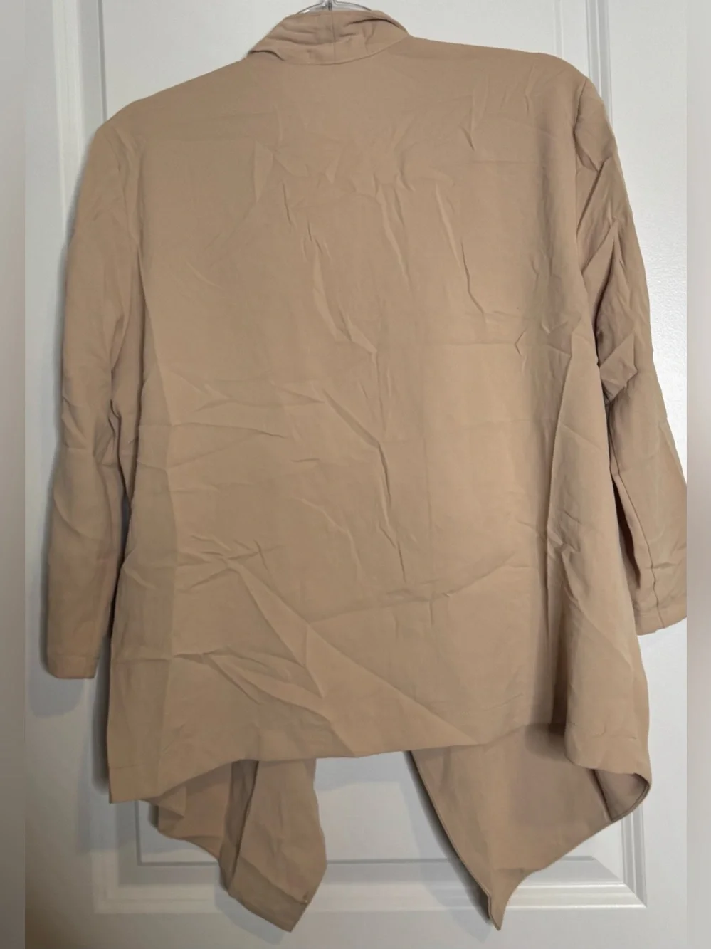 Le Lis Open-Front Draped Blazer in Beige open front size Large